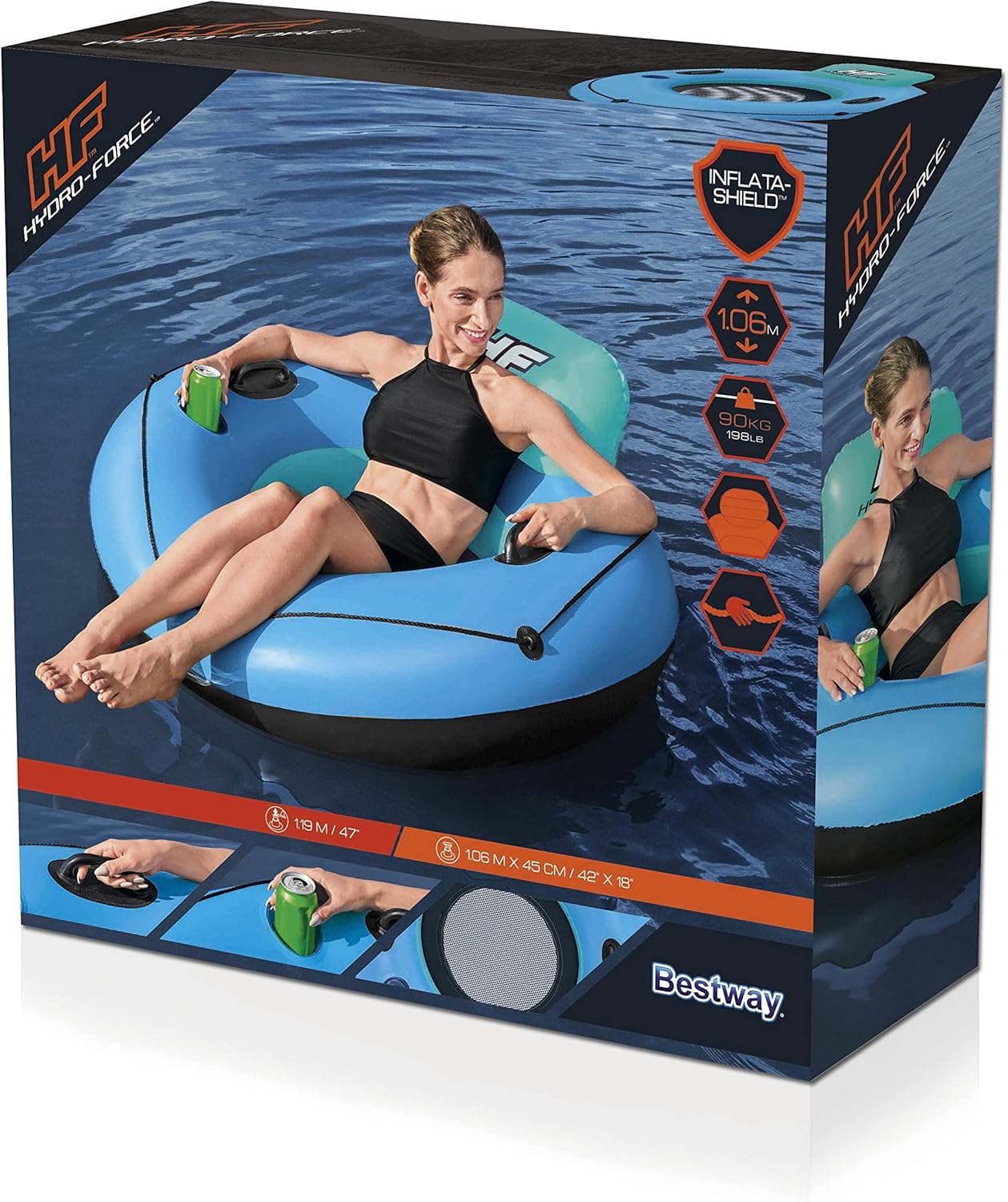 Hydro-Force Whitecap Rider Inflatable Pool Seat, 119cm – Bestway — view 3