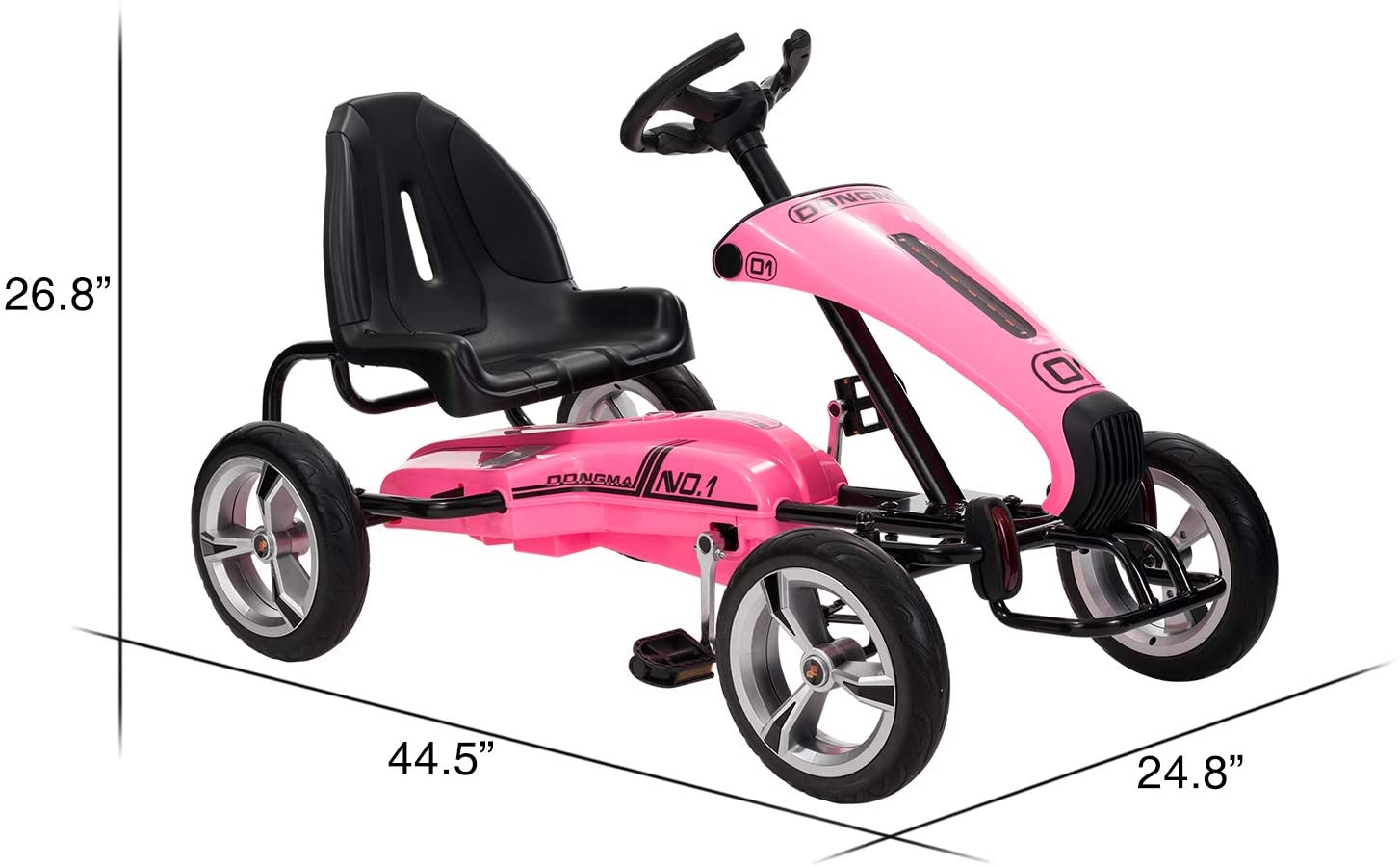 Megastar Ride On Pedal Go Kart Racer Pink DMD308 - Colorland Toys