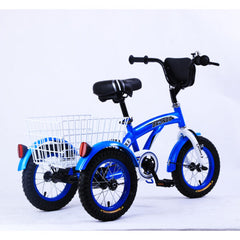 Bronco Three Wheel Bicycle with Basket 12 Inch Blue CL-2200 - Colorland Toys
