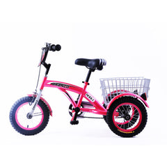 Bronco Three Wheel Bicycle with Basket 12 Inch Pink CL-2200 - Colorland Toys