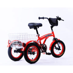 Bronco Three Wheel Bicycle with Basket 12 inch Red CL-2200 - Colorland Toys