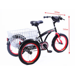 Bronco Classic Three Wheel Bicycle with Basket Black 16 Inch - Colorland Toys
