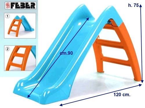 Feber Slide 107cm C20 Blue & Orange 800009593 - Colorland Toys