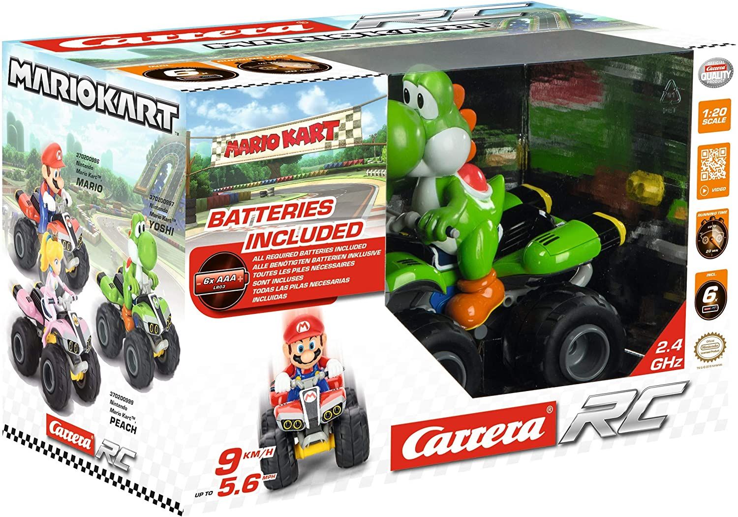 Carrera RC Nintendo Mario Kart 8 2.4 GHz Yoshi Quad 200997 - Colorland Toys