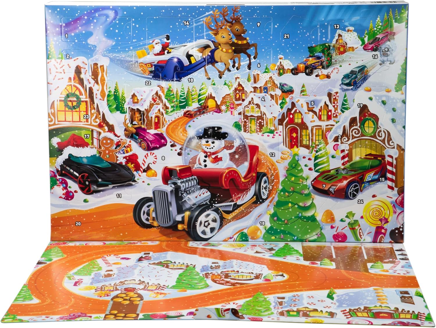 Hot Wheels Advent Calendar 2025 with 10 Toy Cars & Winter Accessories — view 4