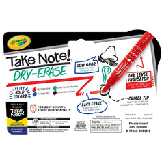 Crayola Take Note 4ct Whiteboard Markers Chisel Tip CY58-6543 - Colorland Toys