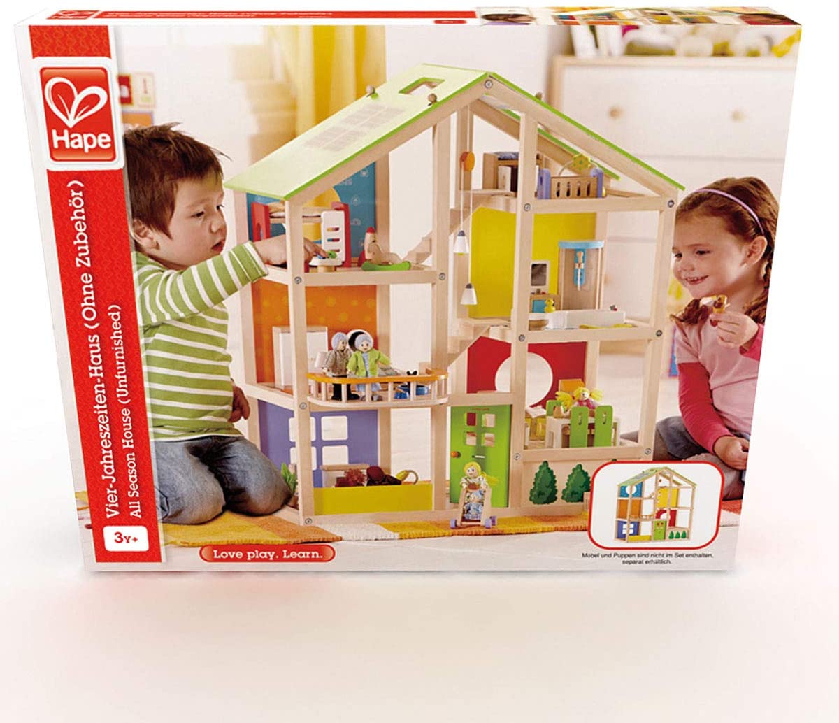 Hape All Season House-Unfurnished E3400 - Colorland Toys