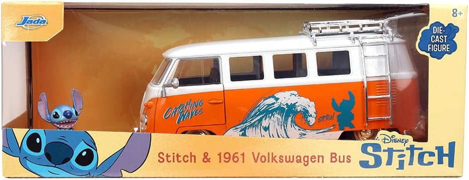 Jada STITCH 1961 VW Beetle 1:24 Die-Cast Scale Car Model with Figure — view 4