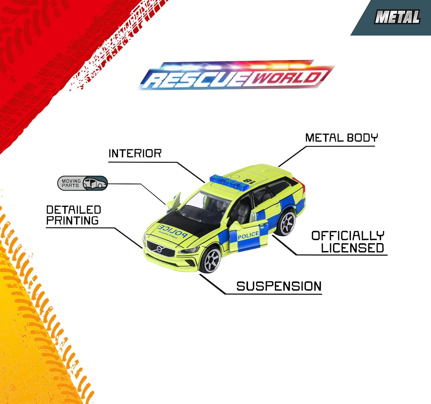 Majorette Rescue World 5-Piece Metal Police Car Gift Pack 8503105001 — view 4