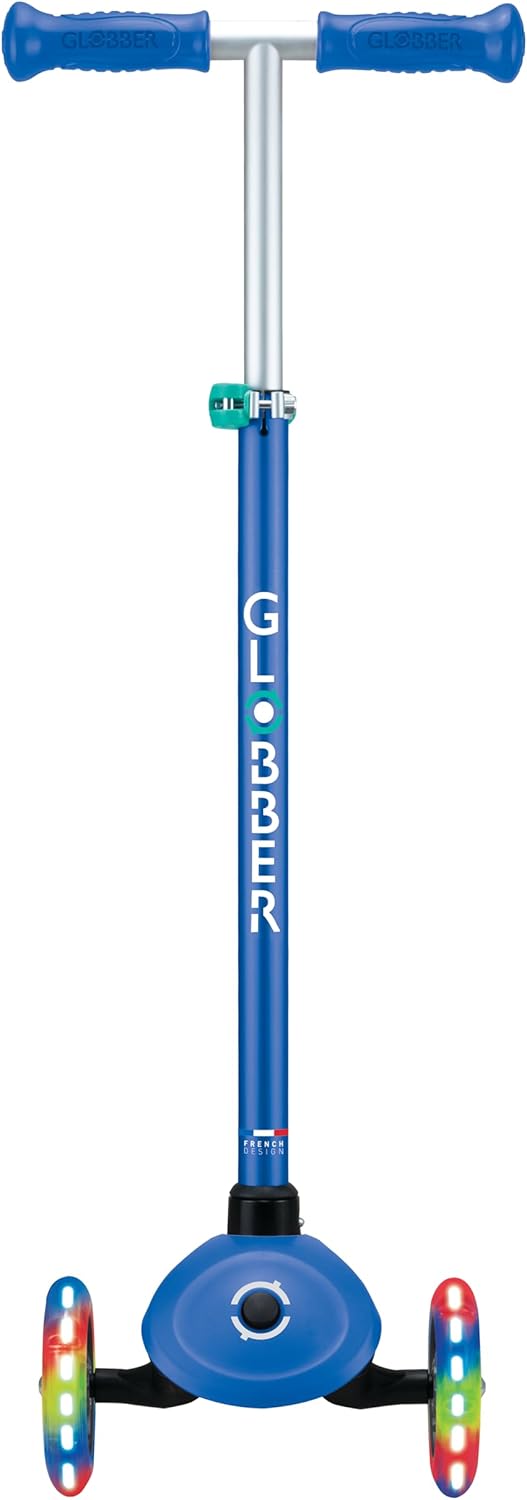 Globber Primo Plus Lights Scooter, Navy Blue/Emerald Green — view 4