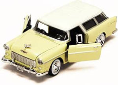 Motor Max 1955 Chevy Bel Air Nomad, Yellow, 1/24 Diecast Car — view 4