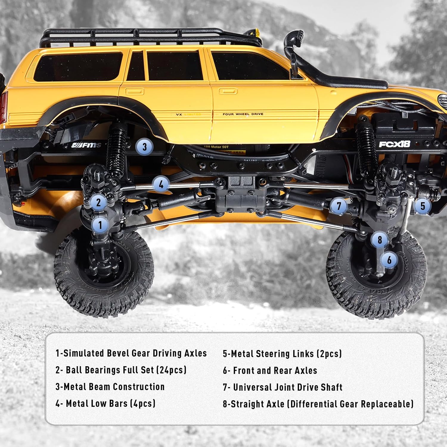 JXC LC80 Land Cruiser Road Crawler RC Car 1:12 4WD JXC5826 — view 4
