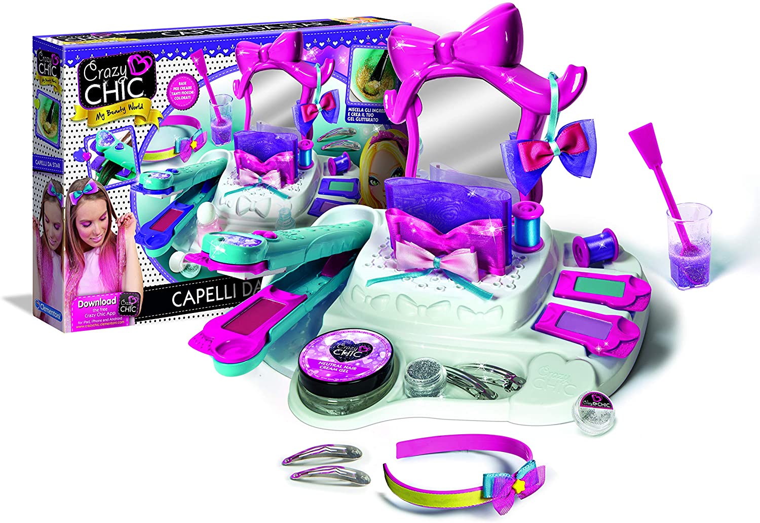 Clementoni Crazy Chic Star Hairstyle Lab with Accessories 15241 - Colorland Toys