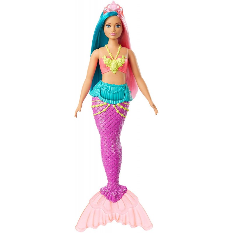 Barbie Dreamtopia Green Pink Hair Rainbow Mermaid Doll GJK07 - Colorland Toys