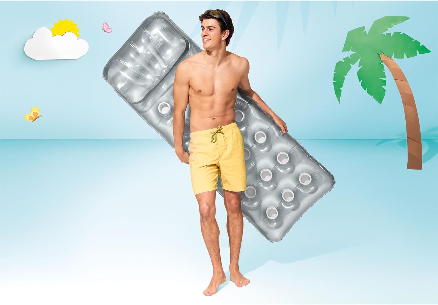 Intex 18 Pockets Suntanner Air Mattress 188 x 71 cm Silver — view 5