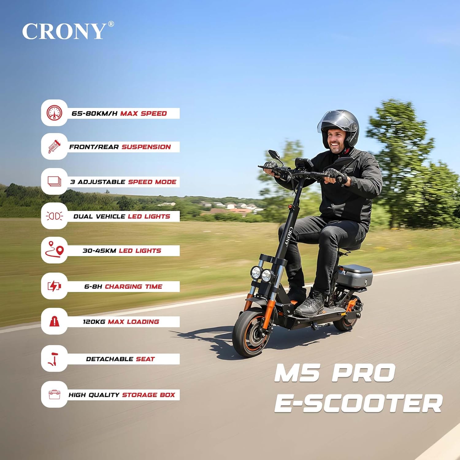 Pro Ride M5 Pro E-Scooter With Seat 48V PR024-03 — view 5