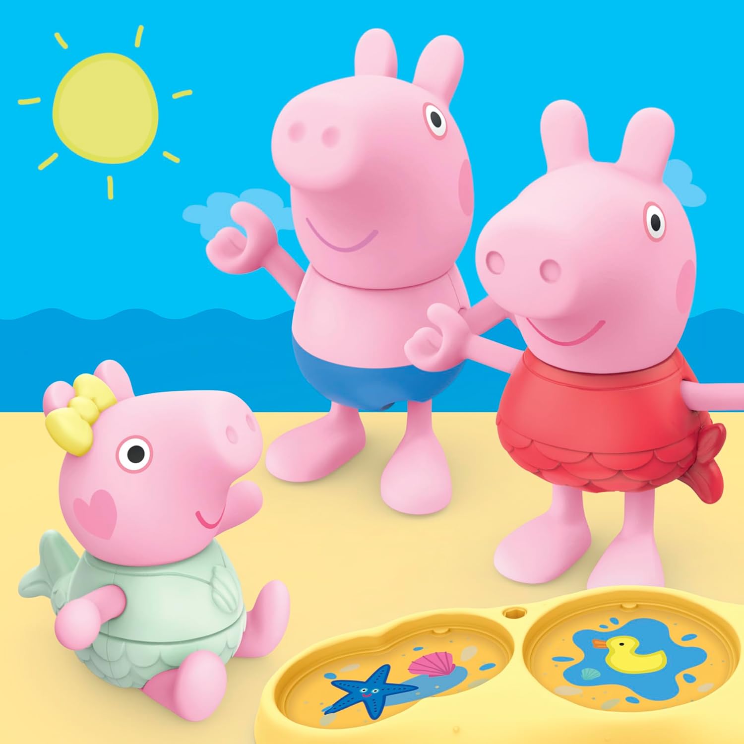 Peppa Pig Siblings Beach Day Playset with 3 Figures & 5 Accessories — view 5