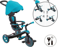 GLOBBER Explorer Trike 4-in-1 Pro Turquoise – Tricycle & Balance Bike — view 6