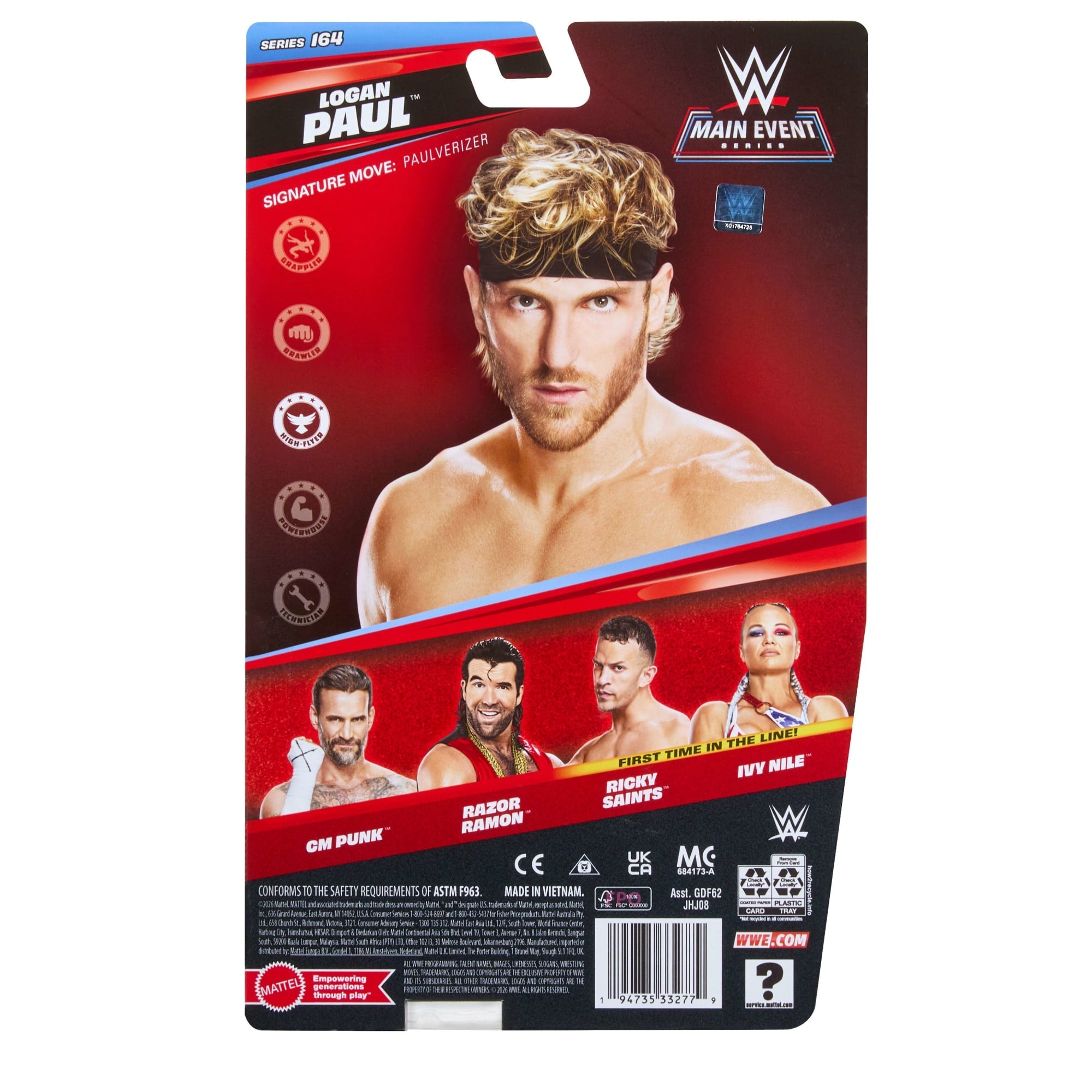 WWE Logan Paul Action Figure, Main Event Series #164, 6-Inch — view 6