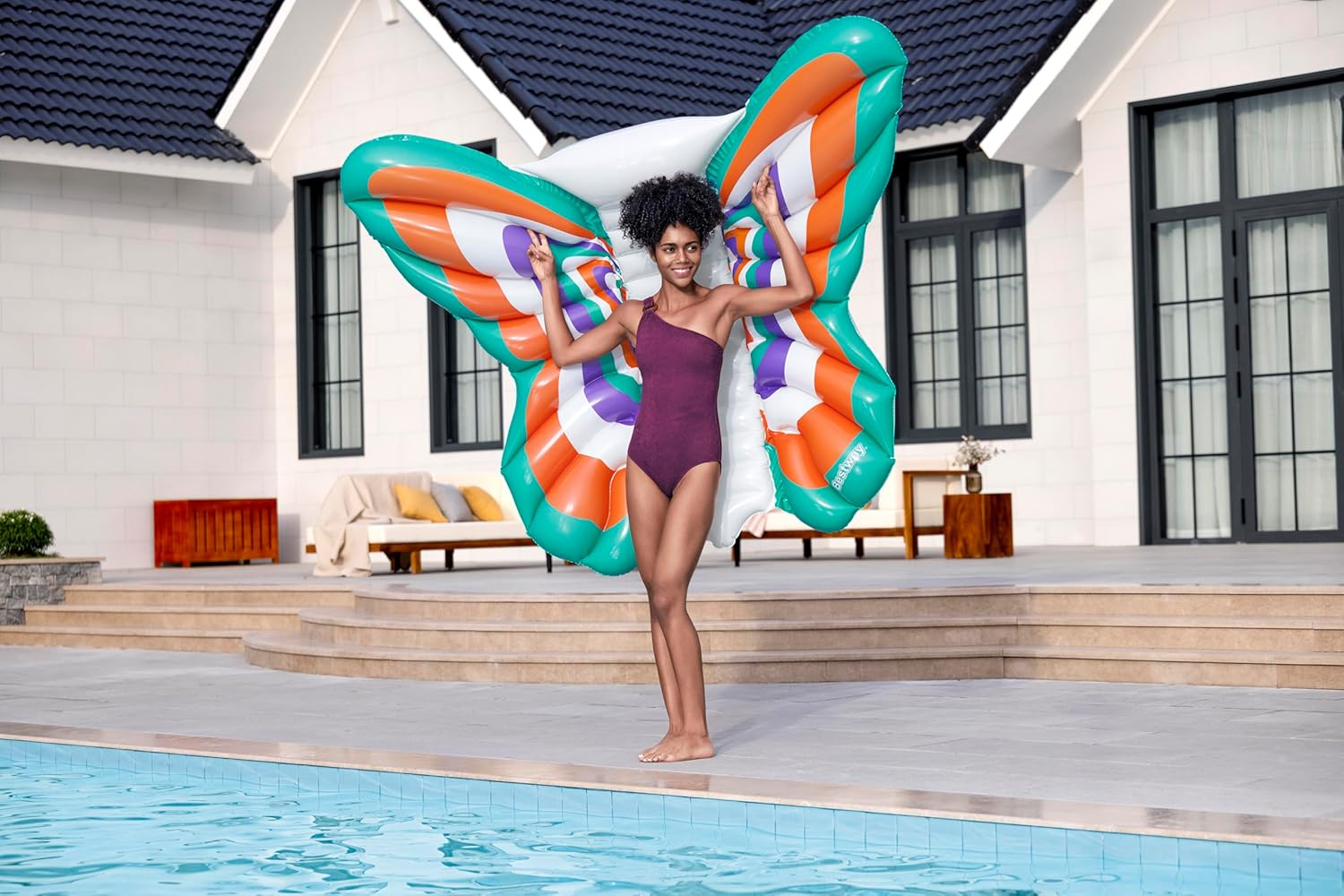 6'4" x 69" Boho Butterfly Pool Float by Bestway — view 6