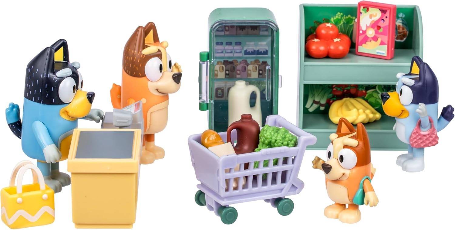 Bluey Series 13 Let’s Play Chef Family Shopping Trip Figure Playset — view 6