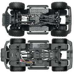 HB Toys RTR R1001/2/3 Upgraded 1/10 2.4G 4WD RC Car with Winch Differential Lock Rock Crawler LED 2 Speed Off-Road Truck — view 6