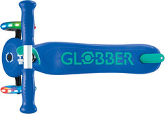 Globber Primo Plus Lights Scooter, Navy Blue/Emerald Green — view 6