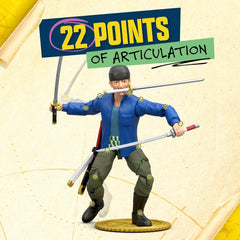 One Piece Zoro 6" Action Figure with 5 Accessories — view 6