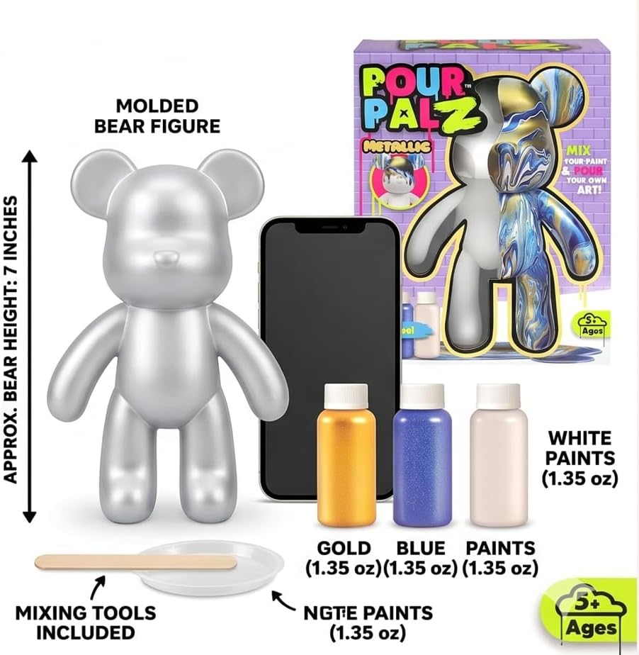 Pour Palz W3 Metallic Blue Collectible Bear - 40ml — view 6