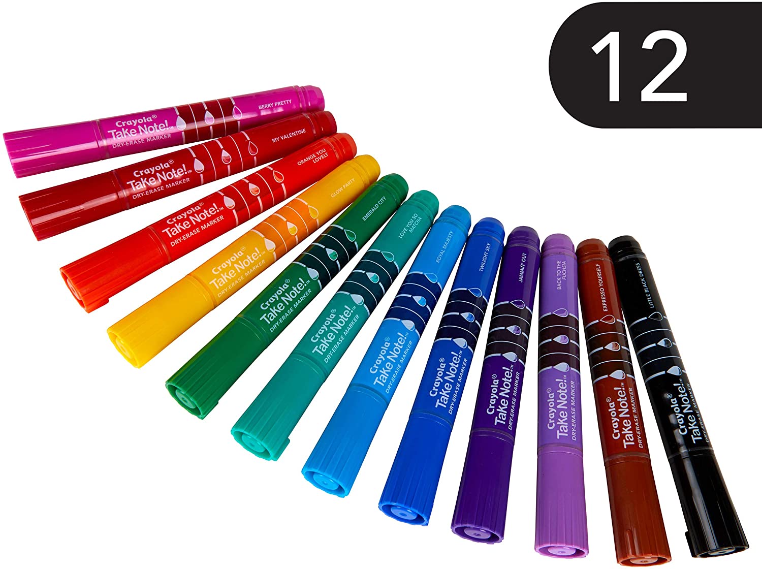 Crayola Take Note Chise Tip Whiteboard Markers 12 Pack CY58-6545 - Colorland Toys