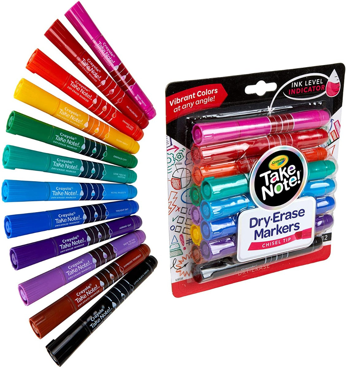 Crayola Take Note Chise Tip Whiteboard Markers 12 Pack CY58-6545 - Colorland Toys