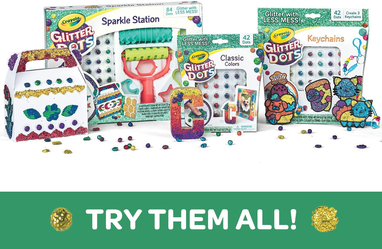 Crayola Glitter Dots Keychains 04-0627 - Colorland Toys