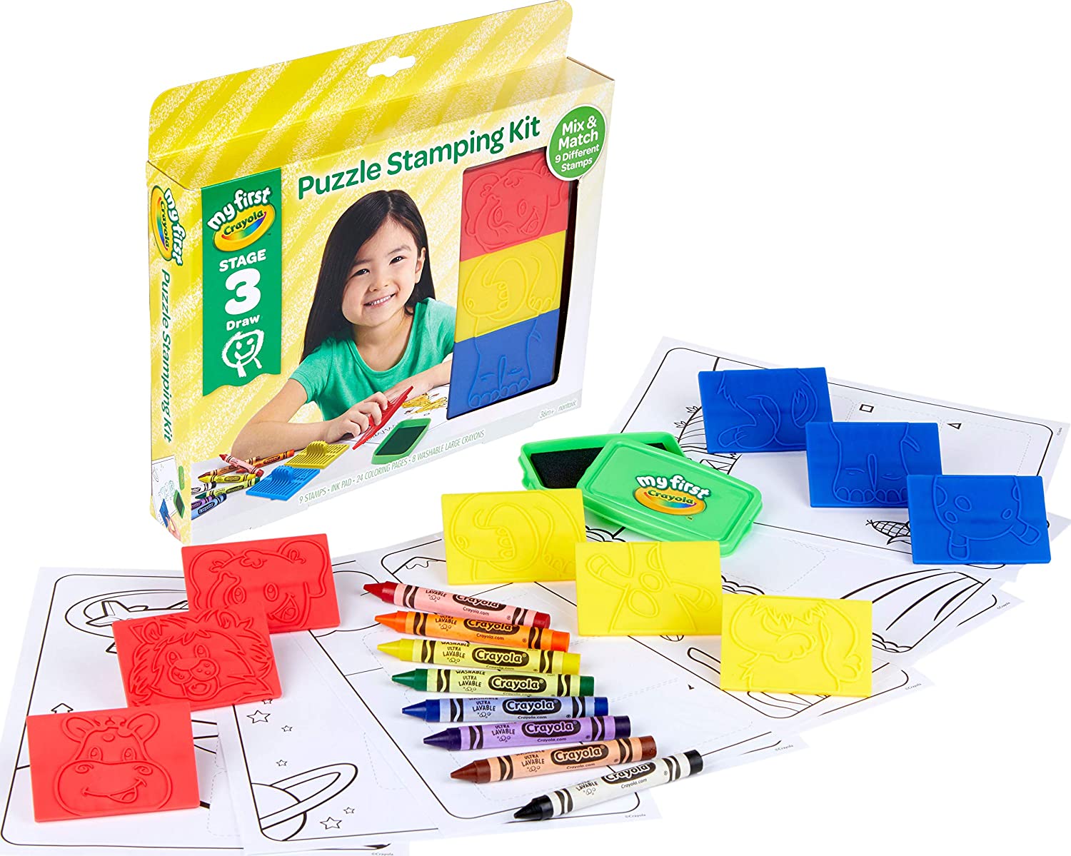 42pc My First Crayola Stage 3 Puzzle Stamping Kit 81-1466 - Colorland Toys