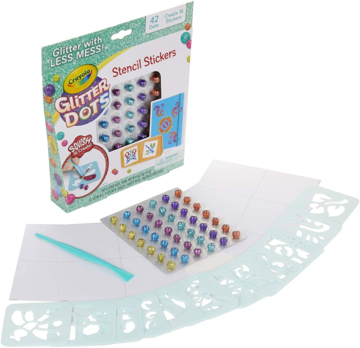 Crayola Glitter Dots Stencil Stickers 04-0628 - Colorland Toys