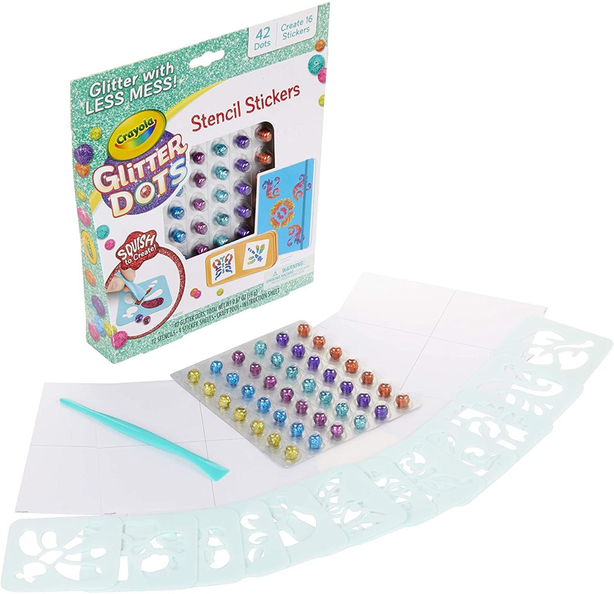 Crayola Glitter Dots Stencil Stickers 04-0628 - Colorland Toys