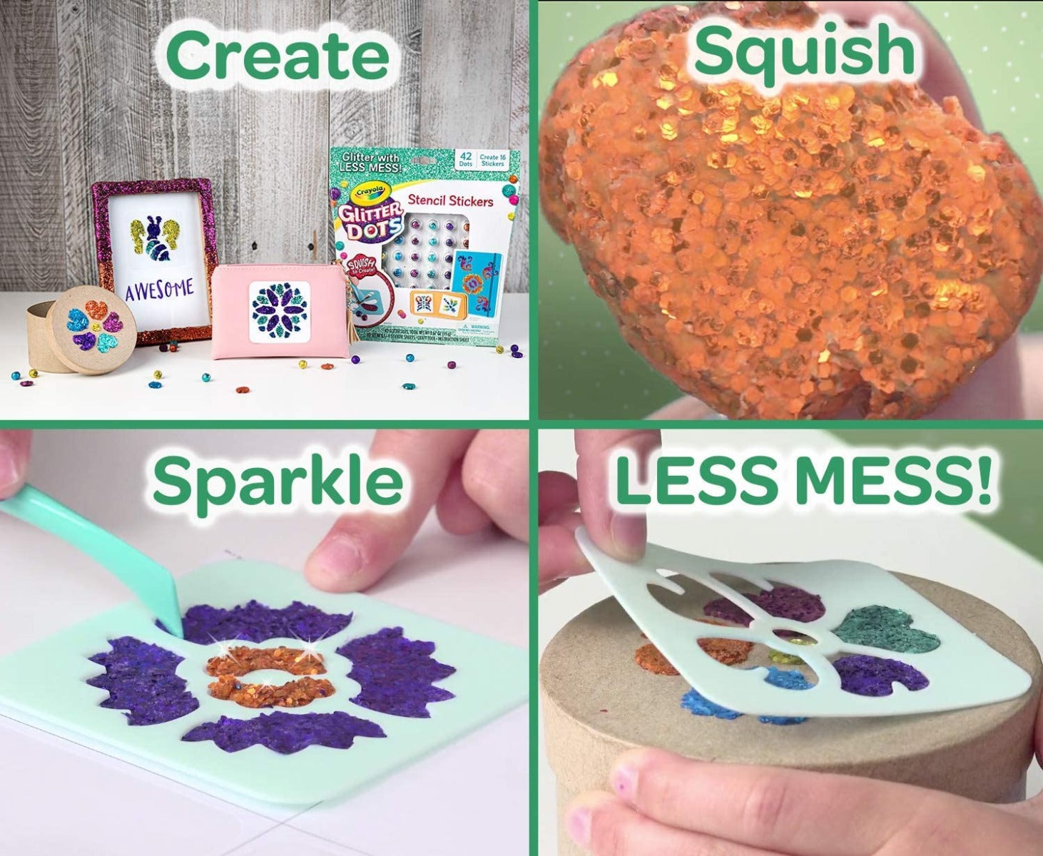 Crayola Glitter Dots Stencil Stickers 04-0628 - Colorland Toys