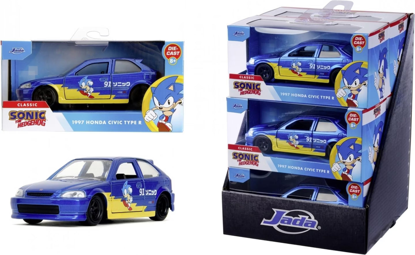 Sonic 1997 Honda Civic Type-R 1:32 253252055 - Colorland Toys