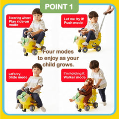 HOLA 4-in-1 Ride-On Push Walker Banana Plane Toy for Toddlers — view 7