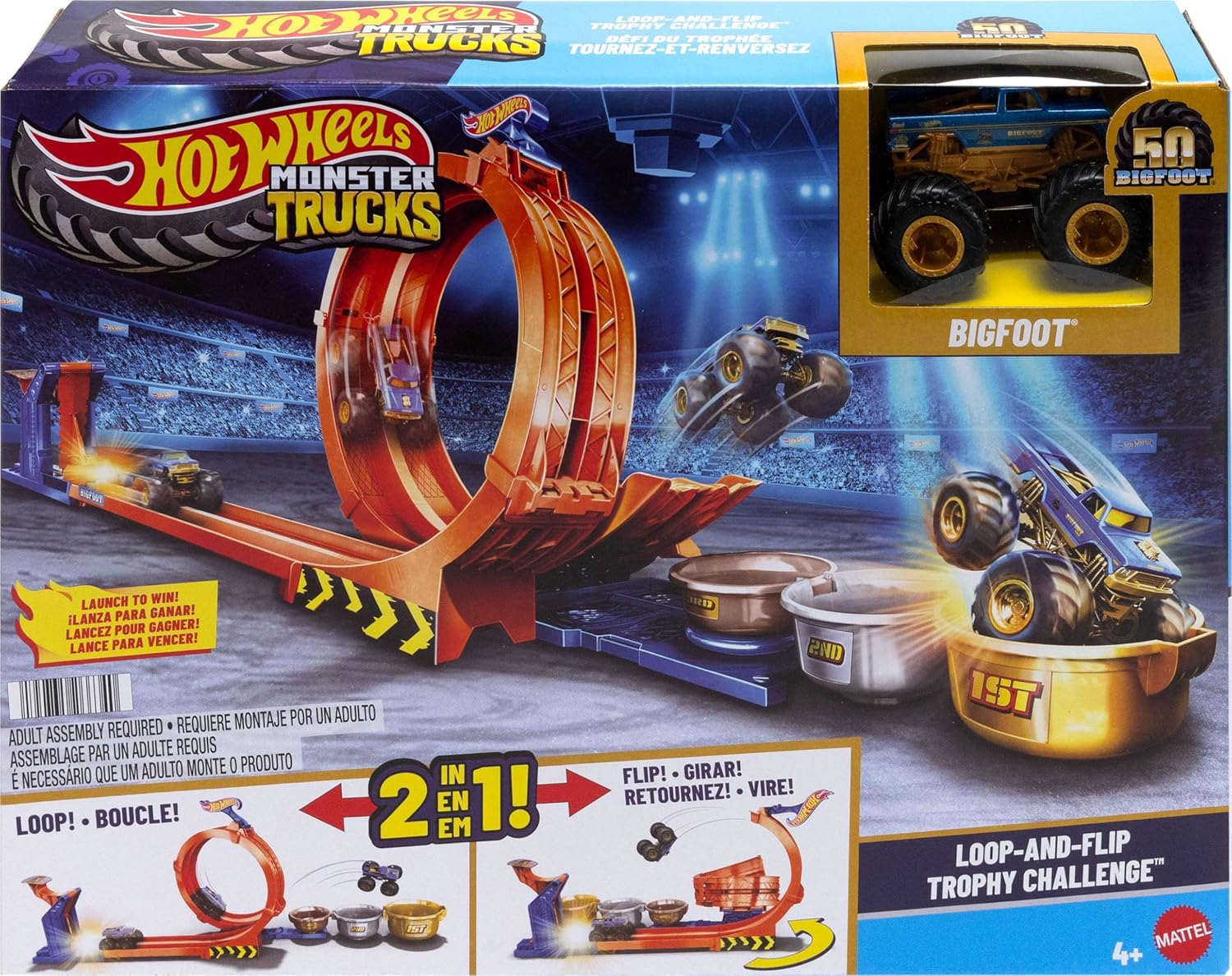 Hot Wheels Monster Trucks Track Set with Bigfoot & Loop Challenge — view 7