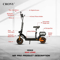 Pro Ride M5 Pro E-Scooter With Seat 48V PR024-03 — view 7