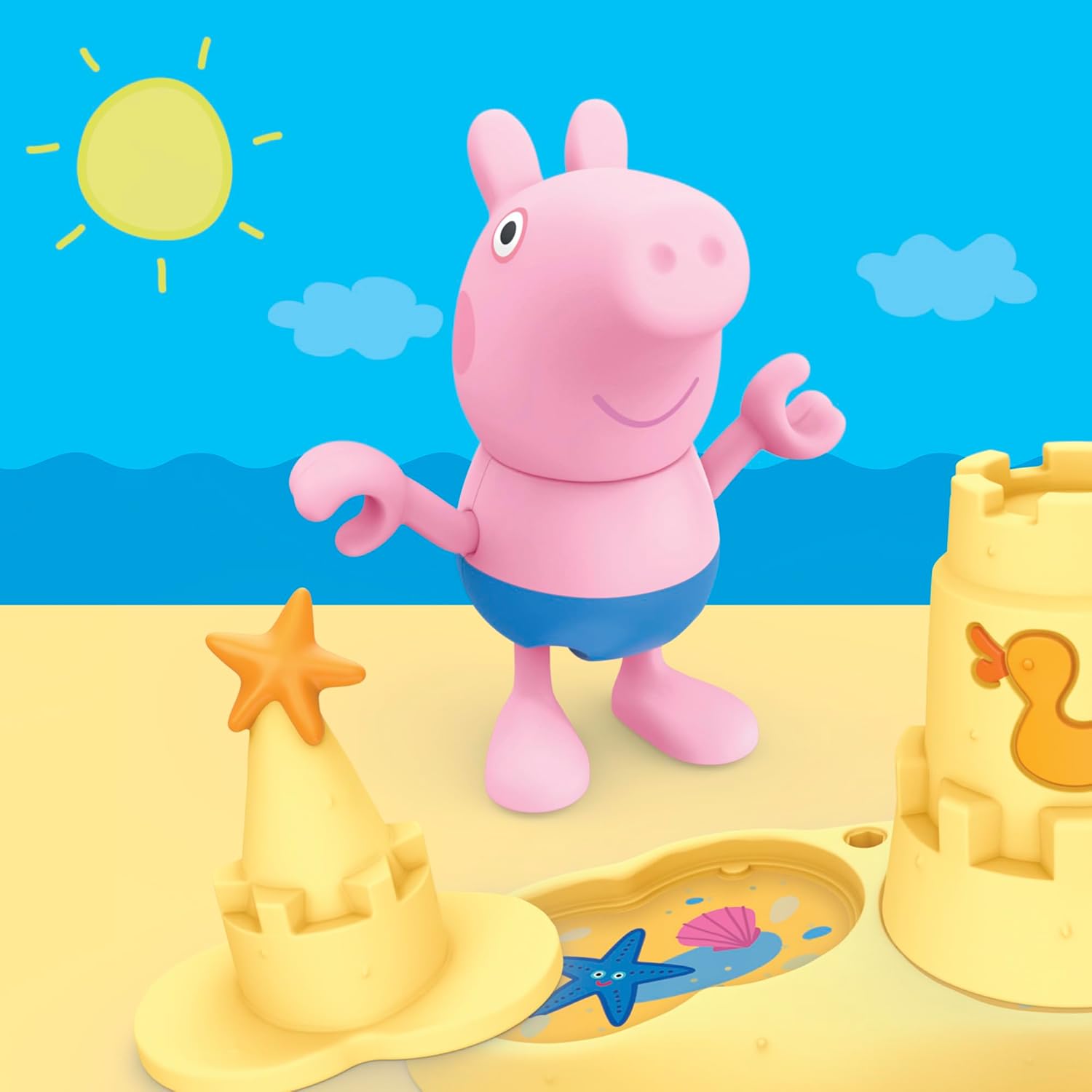 Peppa Pig Siblings Beach Day Playset with 3 Figures & 5 Accessories — view 7