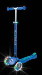 Globber Primo Plus Lights Scooter, Navy Blue/Emerald Green — view 8