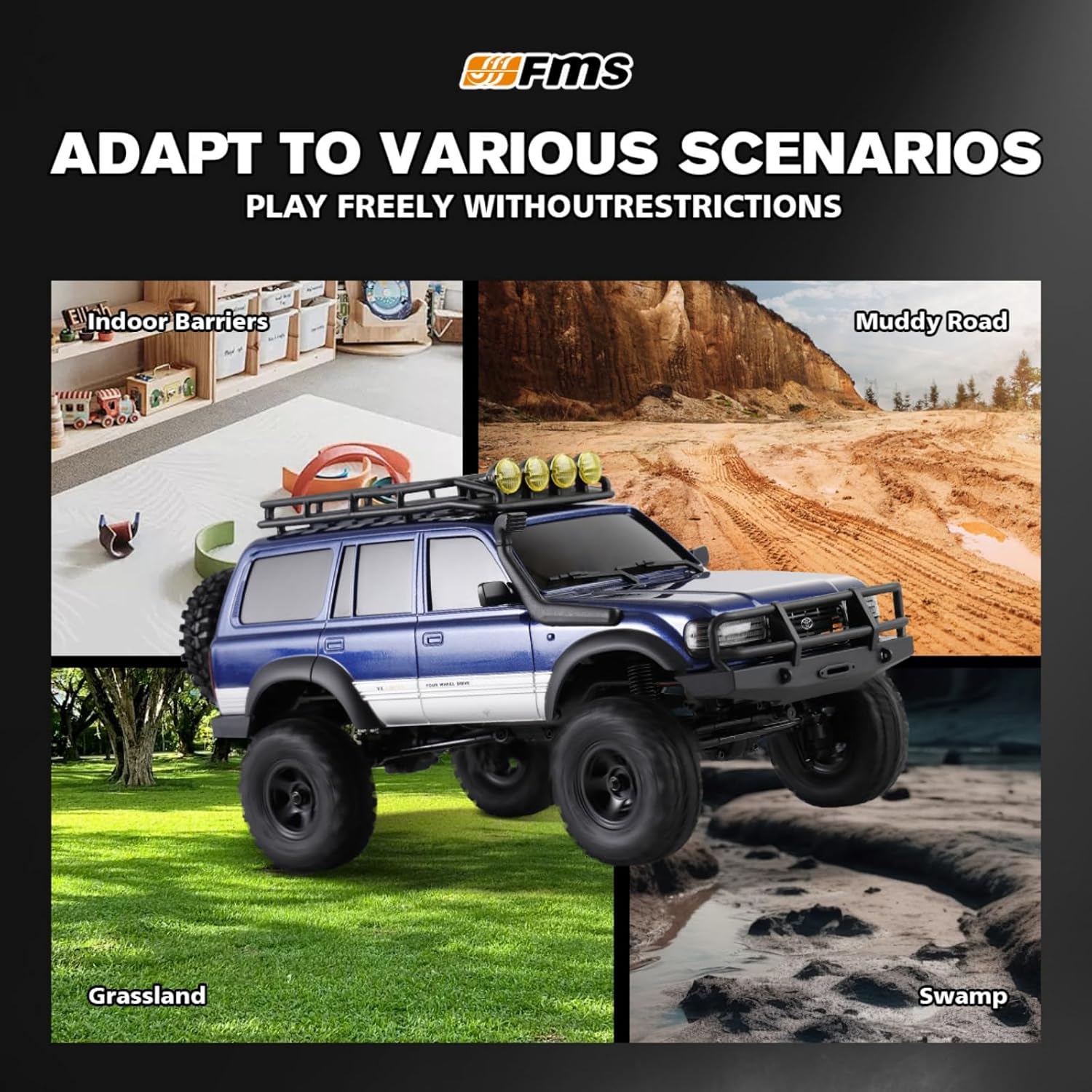 JXC LC80 Land Cruiser Road Crawler RC Car 1:12 4WD JXC5826 — view 8