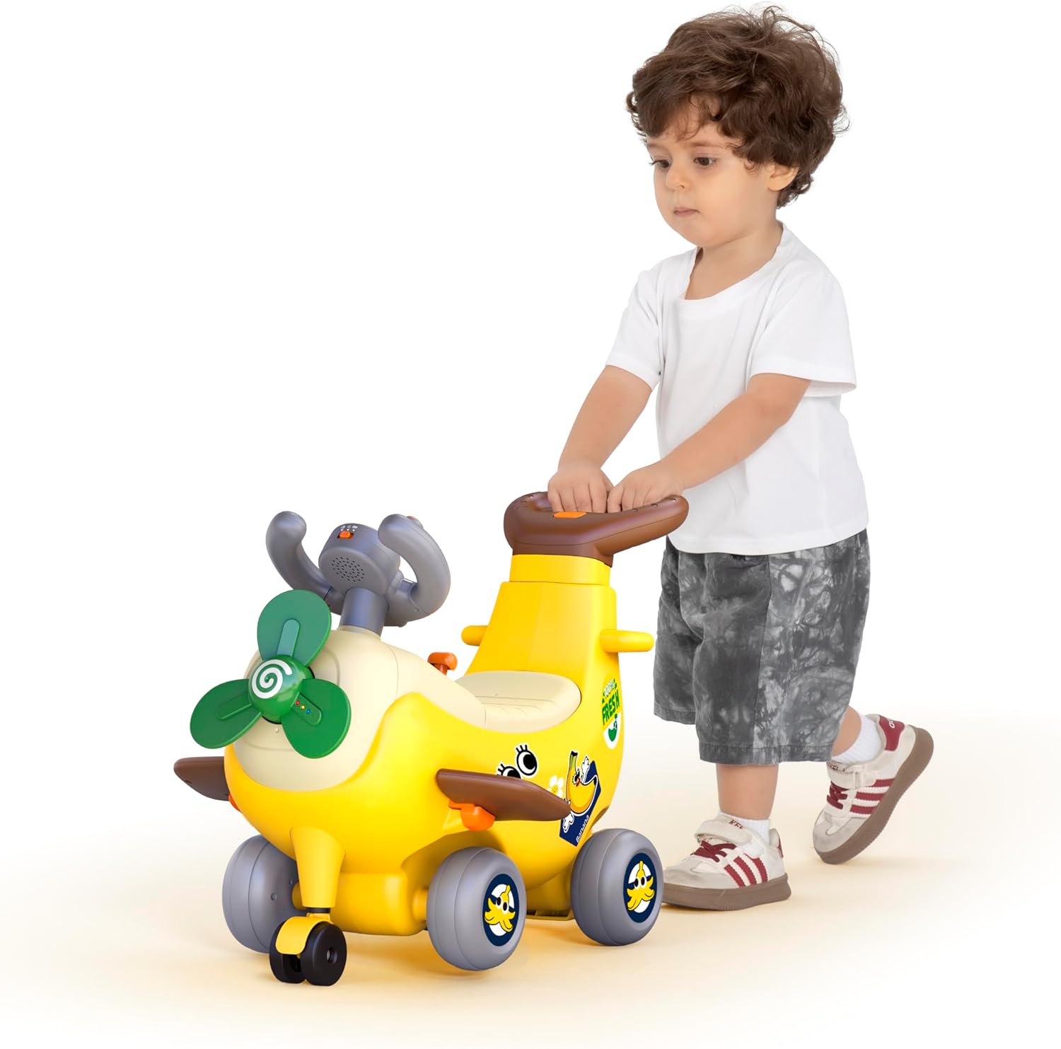 HOLA 4-in-1 Ride-On Push Walker Banana Plane Toy for Toddlers — view 9