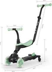QPlay Sema EVO 5-in-1 Ride-On Scooter with LED, Green — view 9