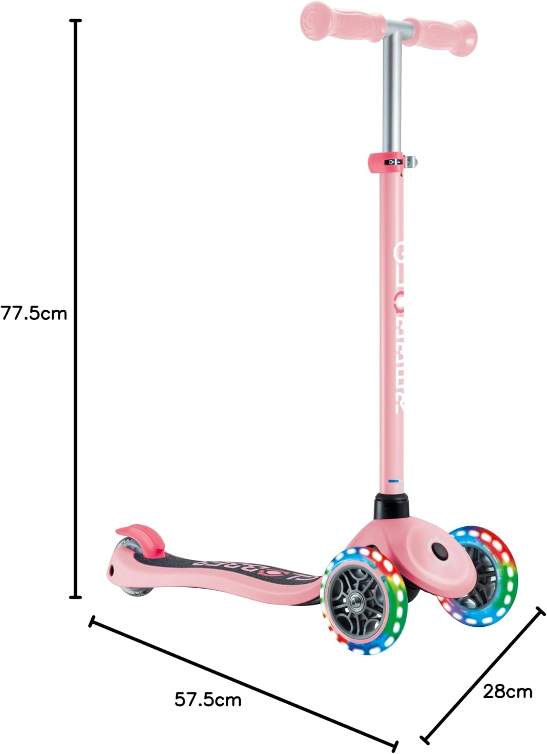 Globber Primo Lights 3-Wheel Scooter Pastel Pink for Kids 3-7 — view 9