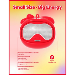 Booma Pulse Wireless Mini Speaker (Red)