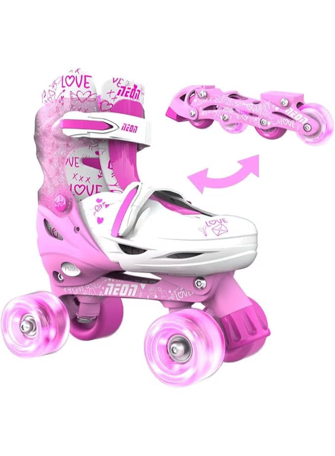 Yvolution Neon Combo Skates Size 12-2 Pink NT09P4 - Colorland Toys