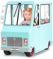 Our Generation Sweet Stop Ice Cream Truck with Electronics for 18-inch Dolls Light Blue - Colorland Toys