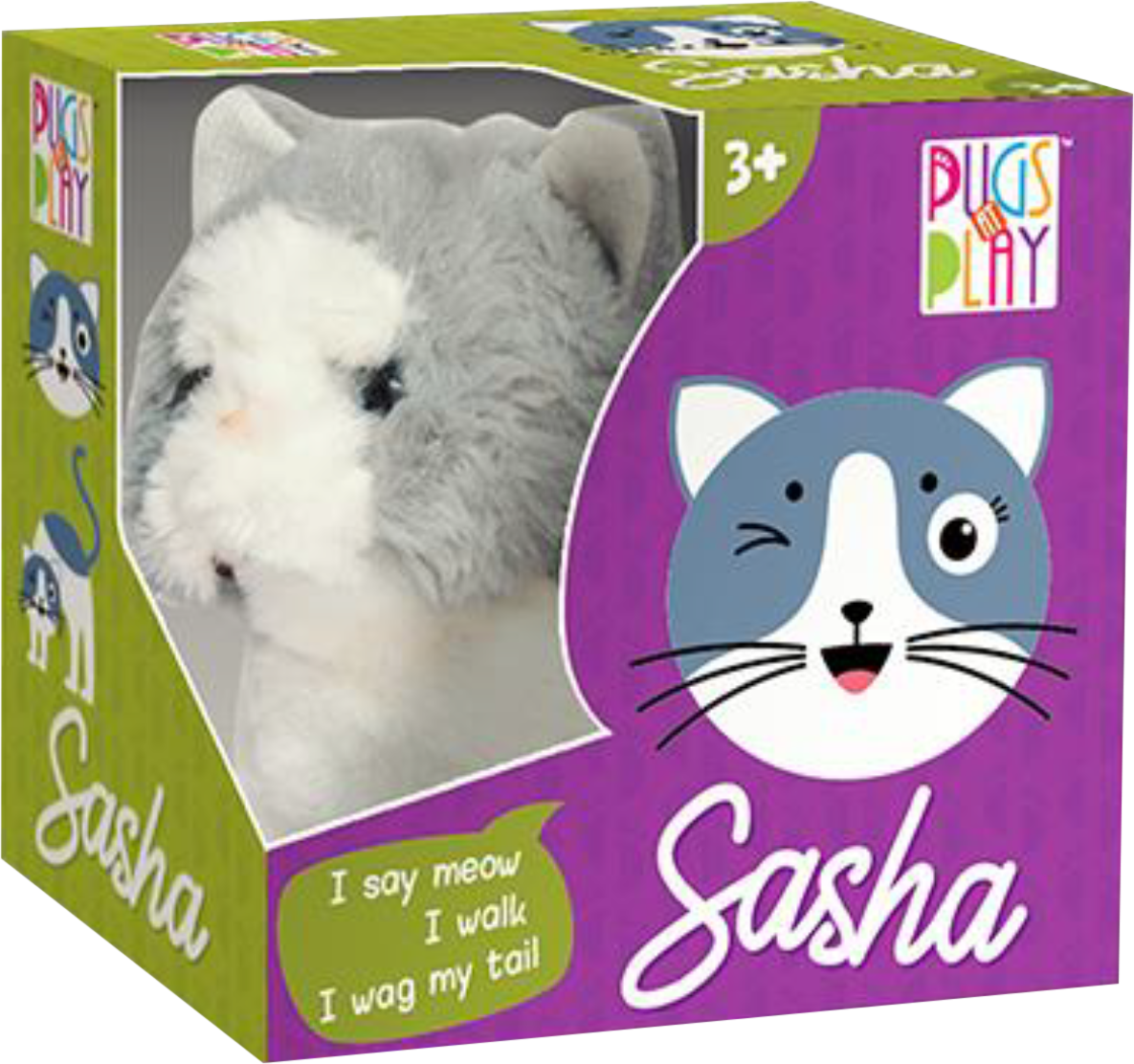 Pugs at Play Sasha Walking Cat ST-PAP08 - Colorland Toys